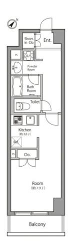 プライマル小石川（旧称：ベルフェリーク小石川）間取り