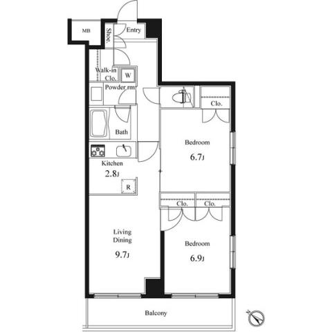 プライマル小石川（旧称：ベルフェリーク小石川）間取り