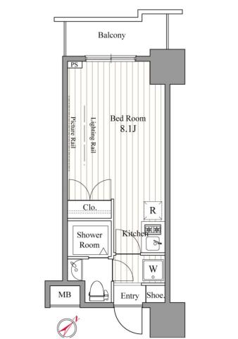 レジディア東銀座間取り