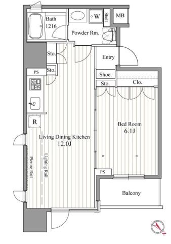 レジディア東銀座間取り