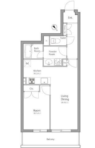 プライマル小石川（旧称：ベルフェリーク小石川）間取り