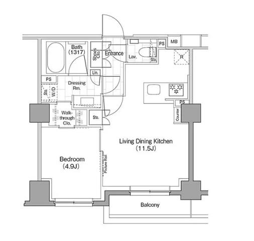 ザパークハビオ新宿間取り