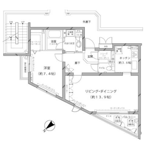 ＭＦＰＲコート代官山（旧称：アレンツ代官山）間取り