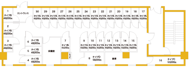 西新宿ライズオフィス３rd／レンタルオフィス間取り