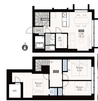 茗荷谷ハウス（SOHO）　間取り