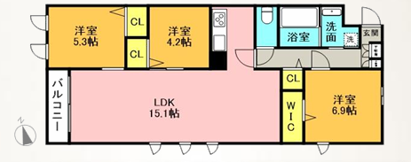  ＴＨＥ　ＢＥＬＵＧＡ　世田谷　ＲＥＳＩＤＥＮＣＥ（SOHO）間取り