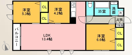  ＴＨＥ　ＢＥＬＵＧＡ　世田谷　ＲＥＳＩＤＥＮＣＥ（SOHO）間取り