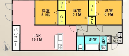  ＴＨＥ　ＢＥＬＵＧＡ　世田谷　ＲＥＳＩＤＥＮＣＥ（SOHO）間取り