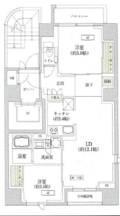 フォレ麻布十番（SOHO）間取り
